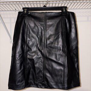 Faux lather mini skirt